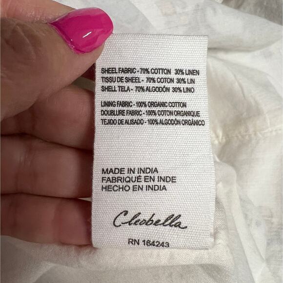 Cleobella Jolene Veneto Paisley Ivory Ankle Midi Linen Dress Boho Indie Cottage - Picture 14 of 16